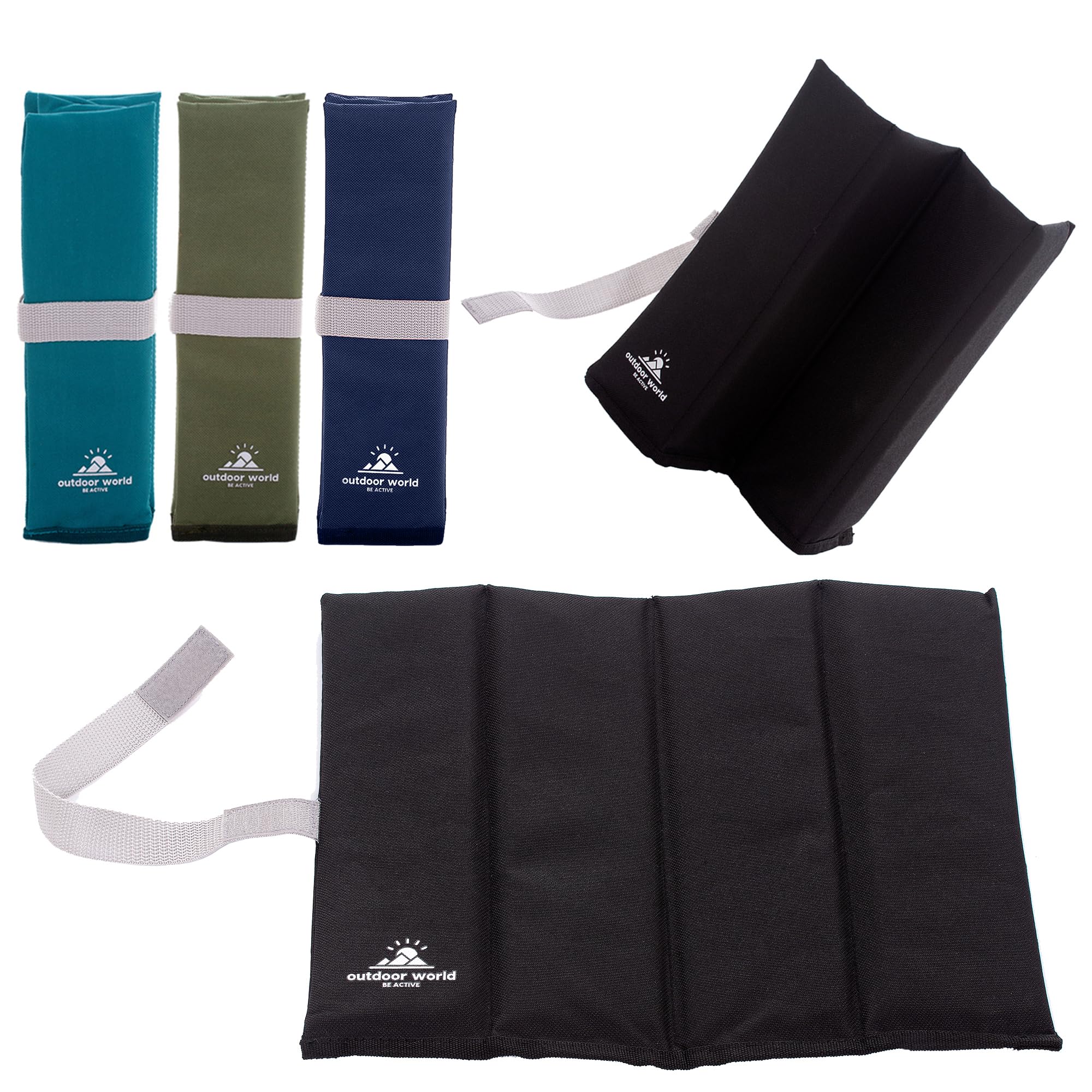 Outdoor World X-Large Folding Sit Mat โ Lightweight Waterproof Foam Seat Pad for Camping, Hiking, Festivals & Picnics โ Compact Foldable Cushion for Outdoor, Stadiums & Garden Use (Black, X-Large) โ image 1