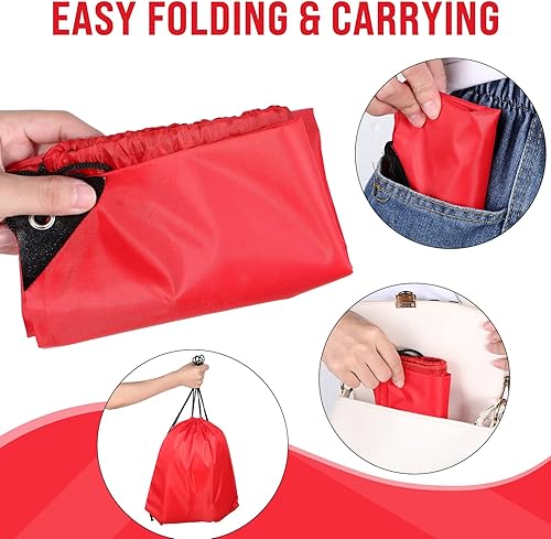 Miniatura 5 de 100 bolsas de cordón con cordón a granel, bolsas de almacenamiento para deportes, gimnasio, viajes, Rojo, 16.5 inches in length and 13.4 inches in