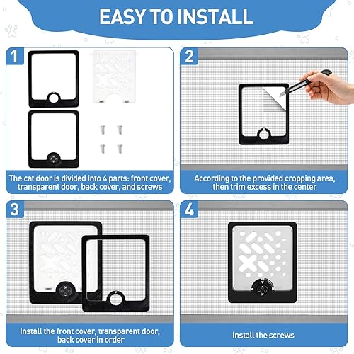 Miniatura 6 de Puerta de gato, conector cuadrado para puerta de mascota, puerta con solapa para gatos, una pequeña puerta abierta para una caja, puerta para