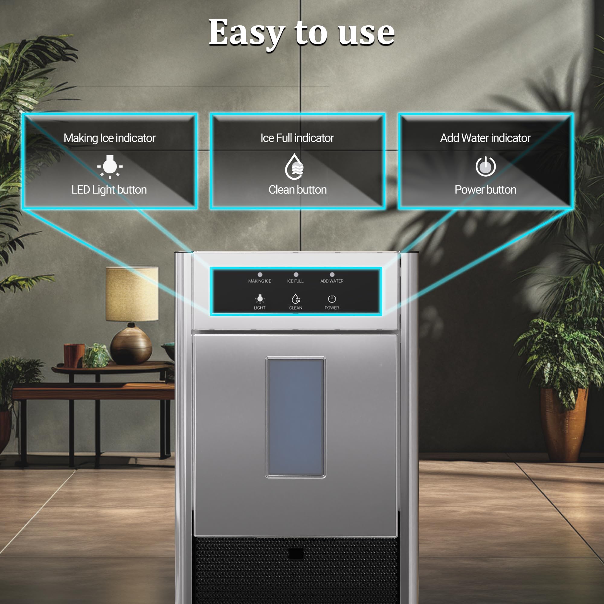 SRGAFIX Nugget Ice Maker, 44Lbs/24H Countertop Ice Makers, Self-Cleaning Ice Machine with 4.4 Lbs Basket, Auto Water Refill, Chewable Pebble Ice Maker for Home Kitchen Party on Fridge.com
