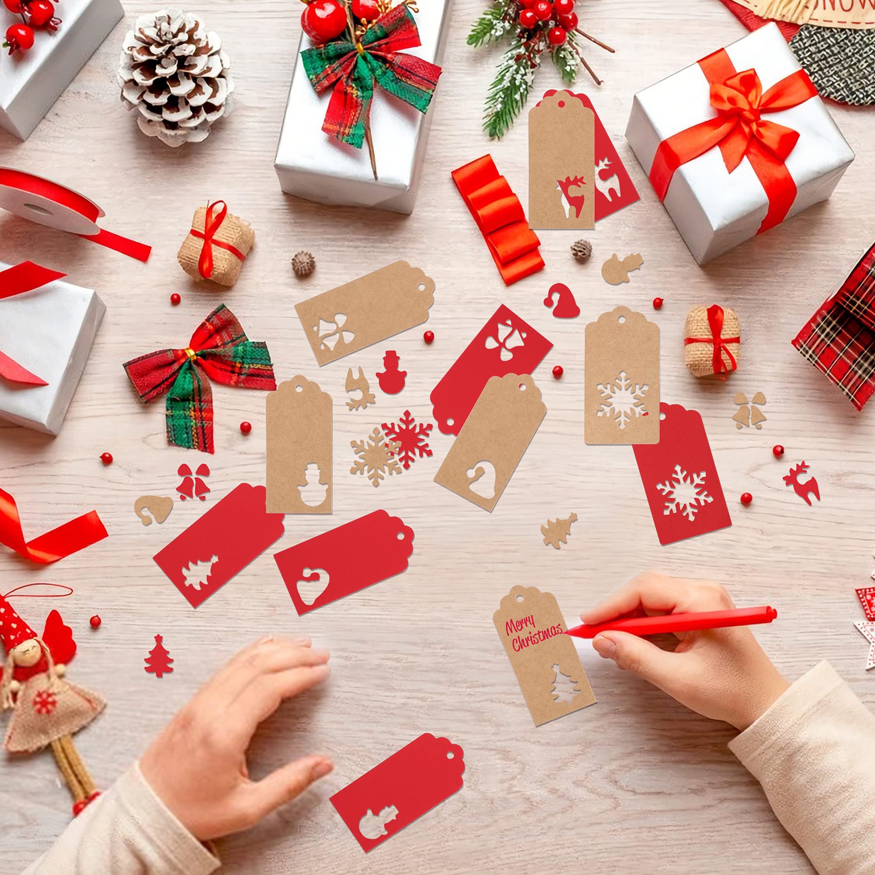 Etichette Carta Kraft Tag Regalo Per Bomboniere 300 Pezzi Tags Cartoncino H - 8