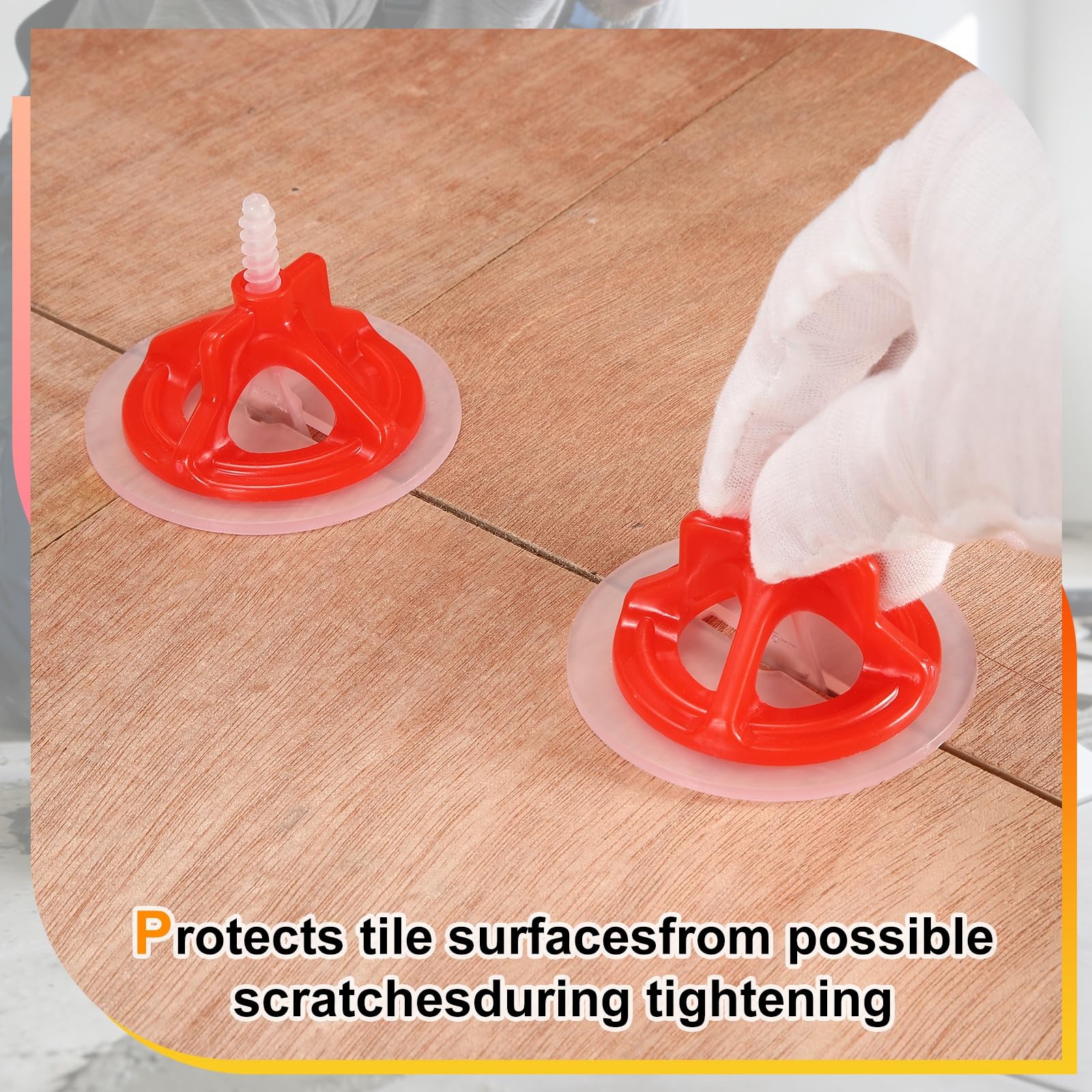 PATIKIL 100 placas de protección para sistema de nivelación de azulejos, protectores transparentes resistentes a los arañazos para instalación profesional en paredes de suelo, color blanco