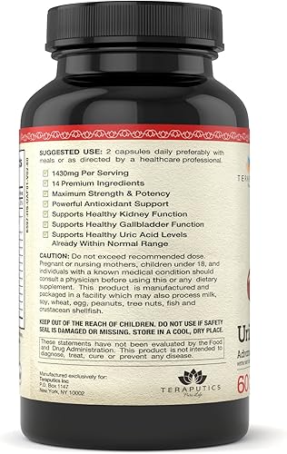 Miniatura 5 de Fórmula de apoyo de ácido úrico | Suplemento avanzado de limpieza de ácido úrico y apoyo renal - Incluye concentrado de cereza ácida, extracto de