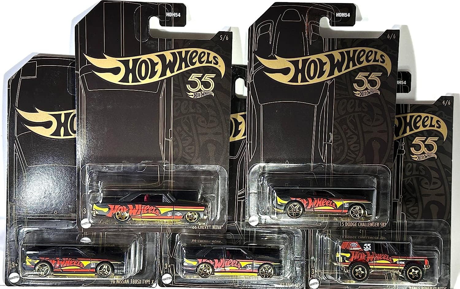 23 Pearl & Chrome 55th Anniversary Set - 5 Cars - Does NOT Include Chase (3/6) - Challenger - Nova - Nissan 180SX - BMW M3 - Range Rover - Mint/NrMint Bubble Wrapped in a Box