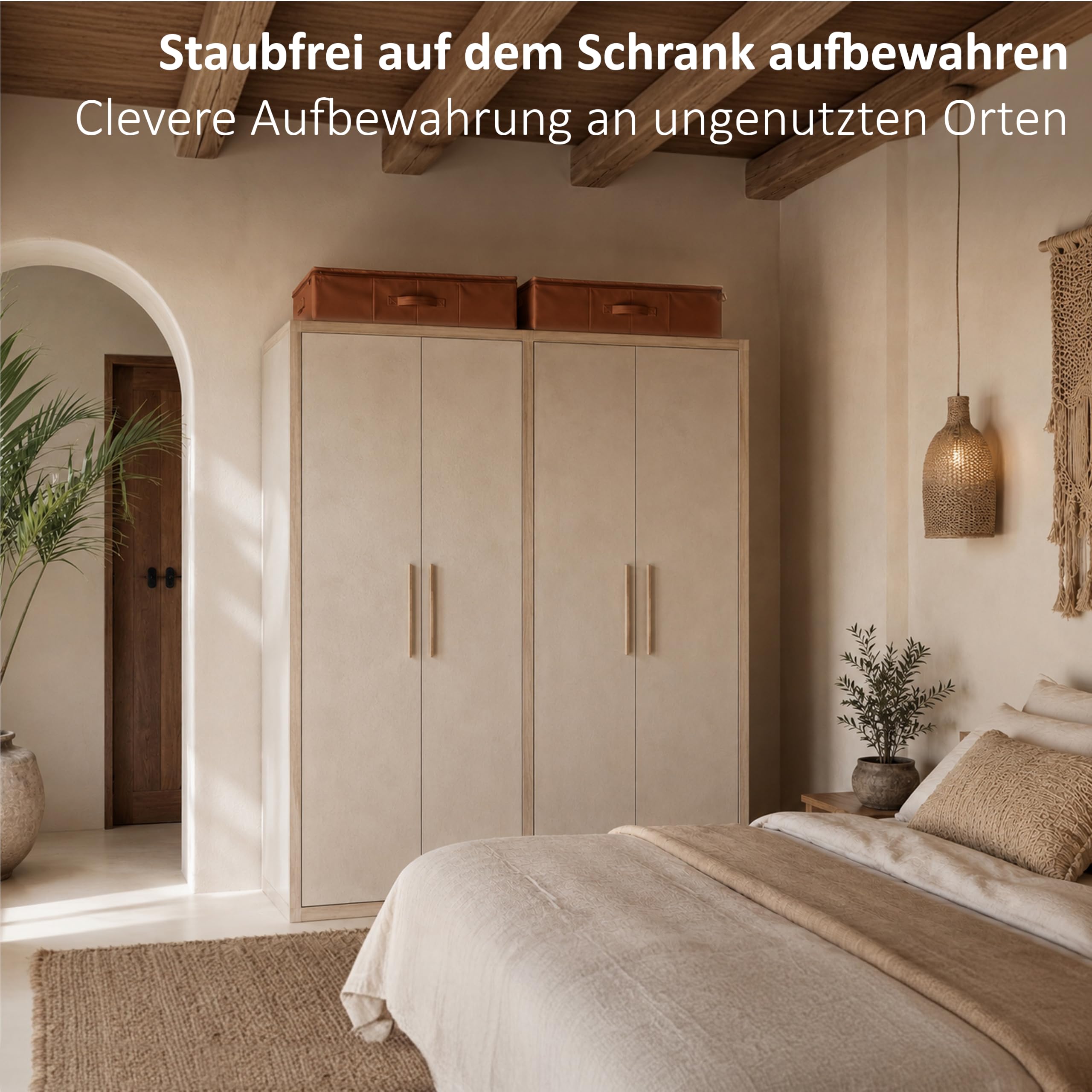 Unterbett Aufbewahrung 2er Set - Braun - 100 x 60 x 15 cm - Aufbewahrungsbox mit Deckel - Bettwäsche, Kleidung & Decken - Unterbett Aufbewahrungsbox faltbar - Kleiderschrank Organizer