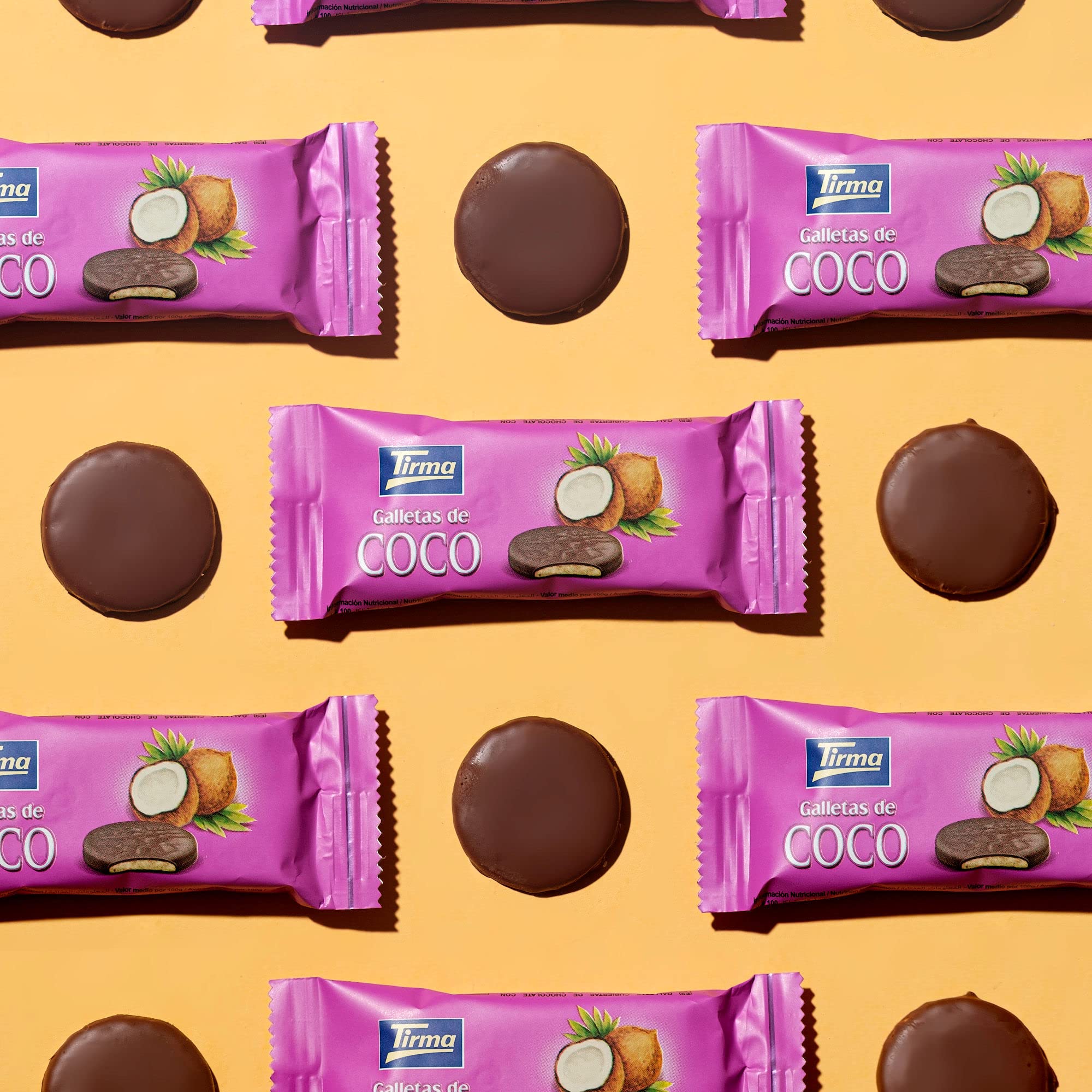 Tirma Galletas con Coco Bañadas en Chocolate con Leche 200g Snack Dulce Canario