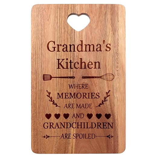 Grandma Gift Wooden Cheese Charcuterie Boards Thoughtful Christmas Decor Kitchen Gifts for Grandmother Unique Granny Mothers Day Birthday Gift Acacia Wood Cutting Board Nana Xmas Presents