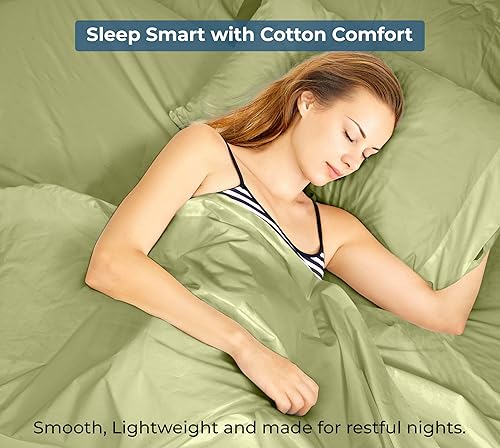 Miniatura 9 de Royale Linens Sábana encimera 100 % de algodón orgánico tamaño King súper suave, sábana encimera de percal para cama King se vende por separado,