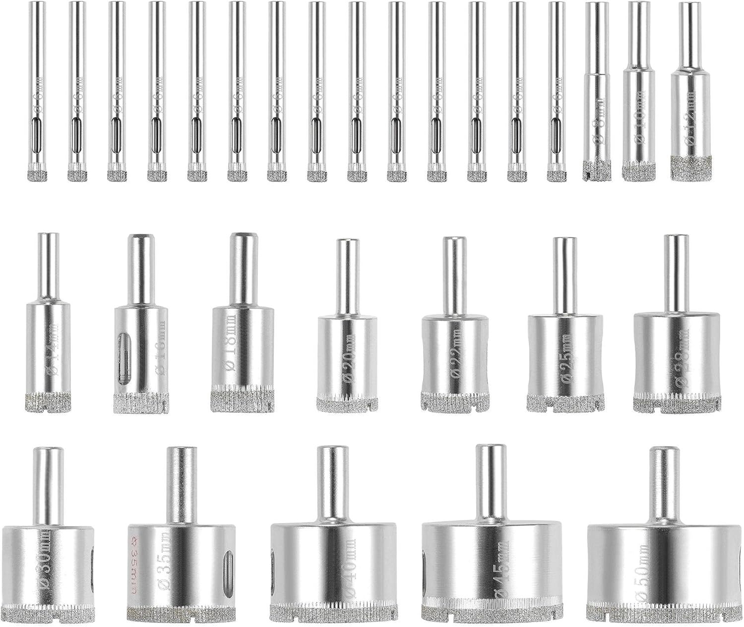 uxcell Diamond Drill Bits Set, Hollow Core Drill Bits Hole Saws for