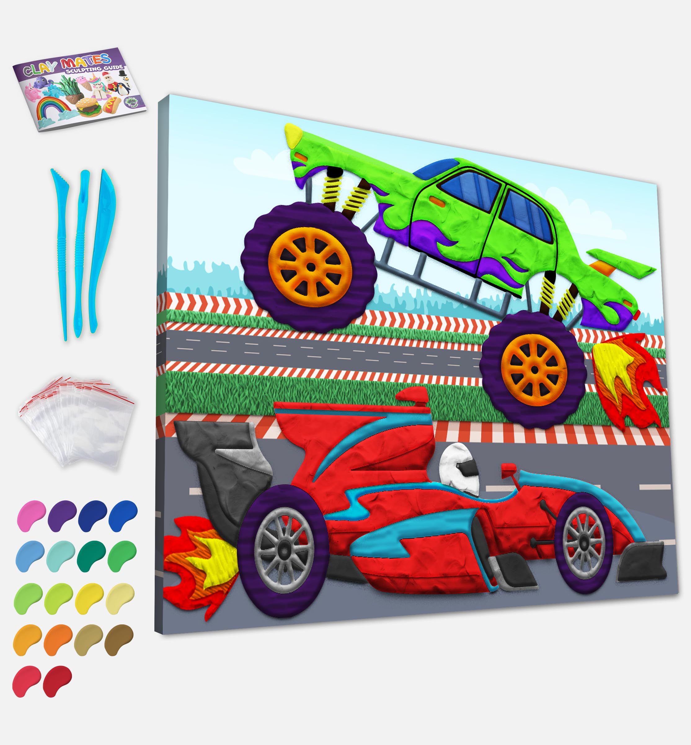Mess-Free Car Clay Painting Kit, Air Dry Clay Modelling Kit - Image 2