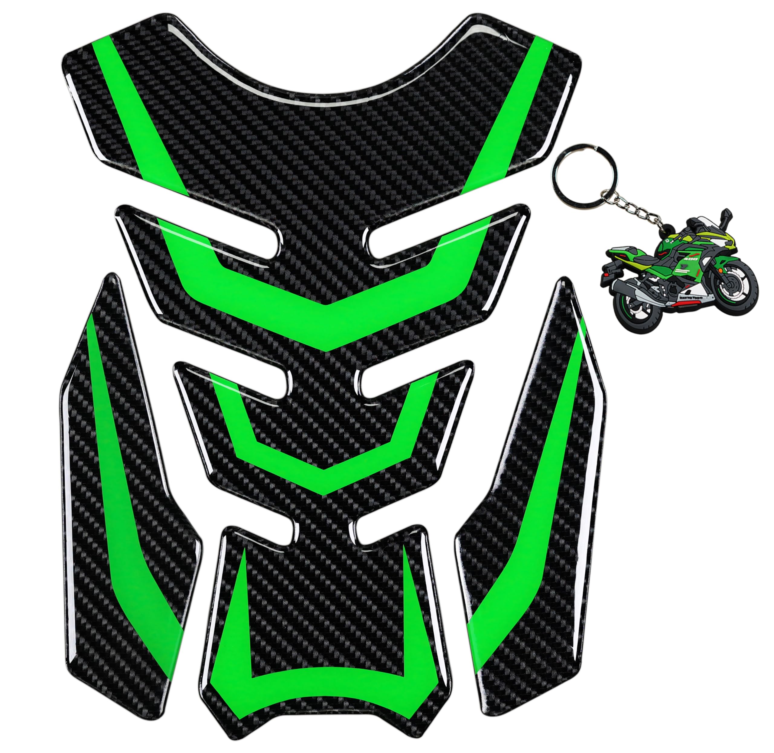 5D Real Carbon Fiber, Motorcycle Decal Vinyl Tank Protector, Tank Pad for NJ 650 ZX636 ZX600 ZX-10R ZX14 ZX1400 ZX14R ABS 1000 ZX100, 2 Pcs Per Set