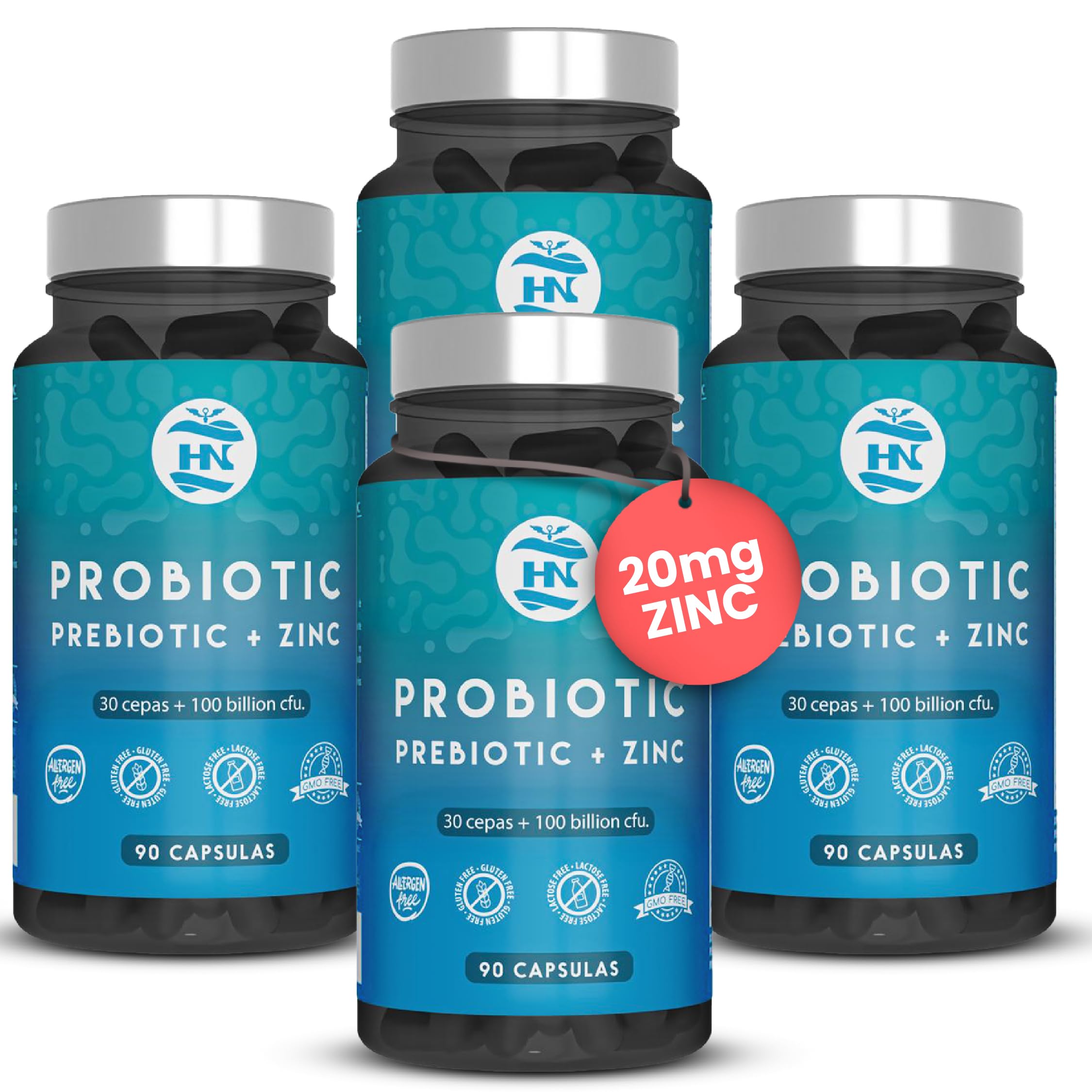 Probiotika und Präbiotika 100 Milliarden KBE - 30 Bakterienstämme (4 Dosen)