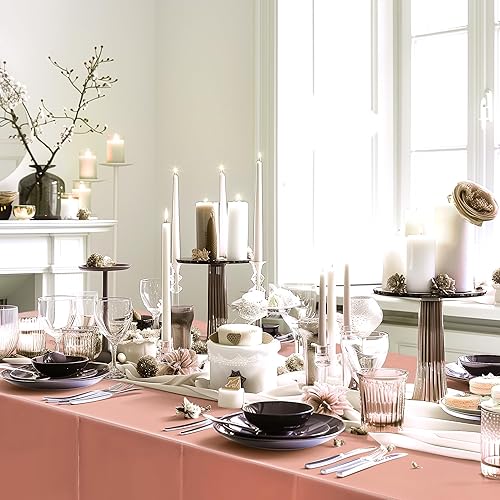 Miniatura 3 de 2 manteles de papel de aluminio color oro rosa de 54 x 72 pulgadas, manteles de plástico desechables impermeables para eventos elegantes, Oro