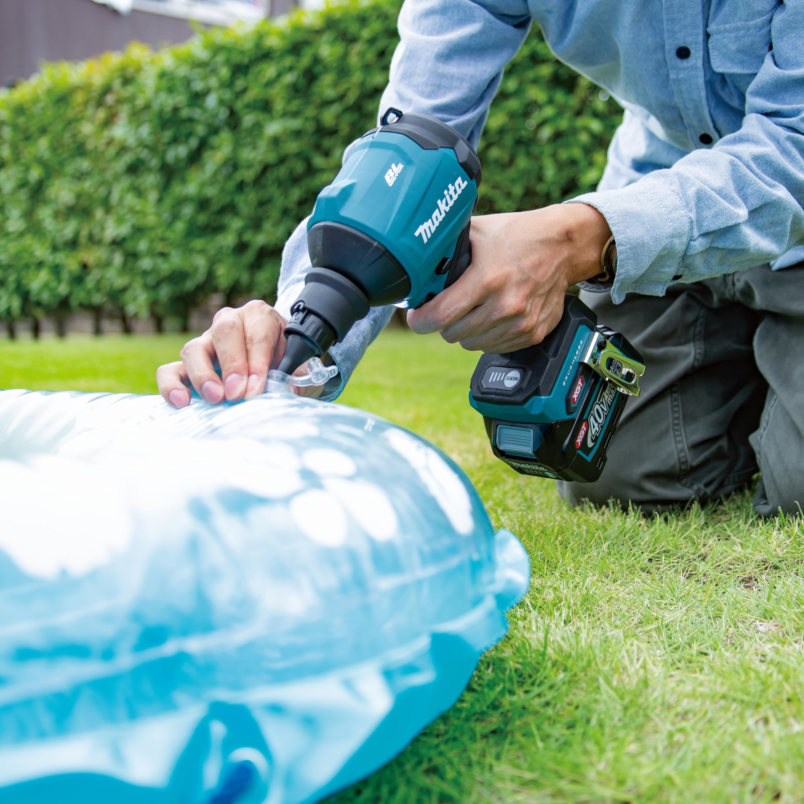 Makita AS001GA102 Ventilateur sans Fil 40 V Max. / 2,0 Ah 1 Batterie + Chargeur dans Un Sac de Transport Bleu pétrole