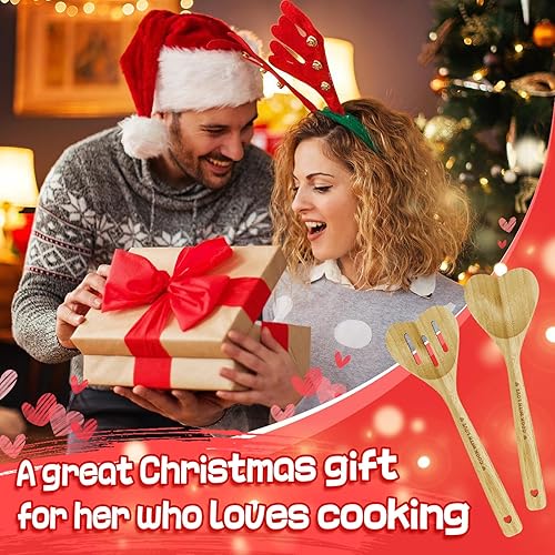 Miniatura 8 de Cuchara de bambú en forma de corazón para cocinar, cocina de madera con cuchara de amor, utensilios de cocina, regalos del día de la madre de San