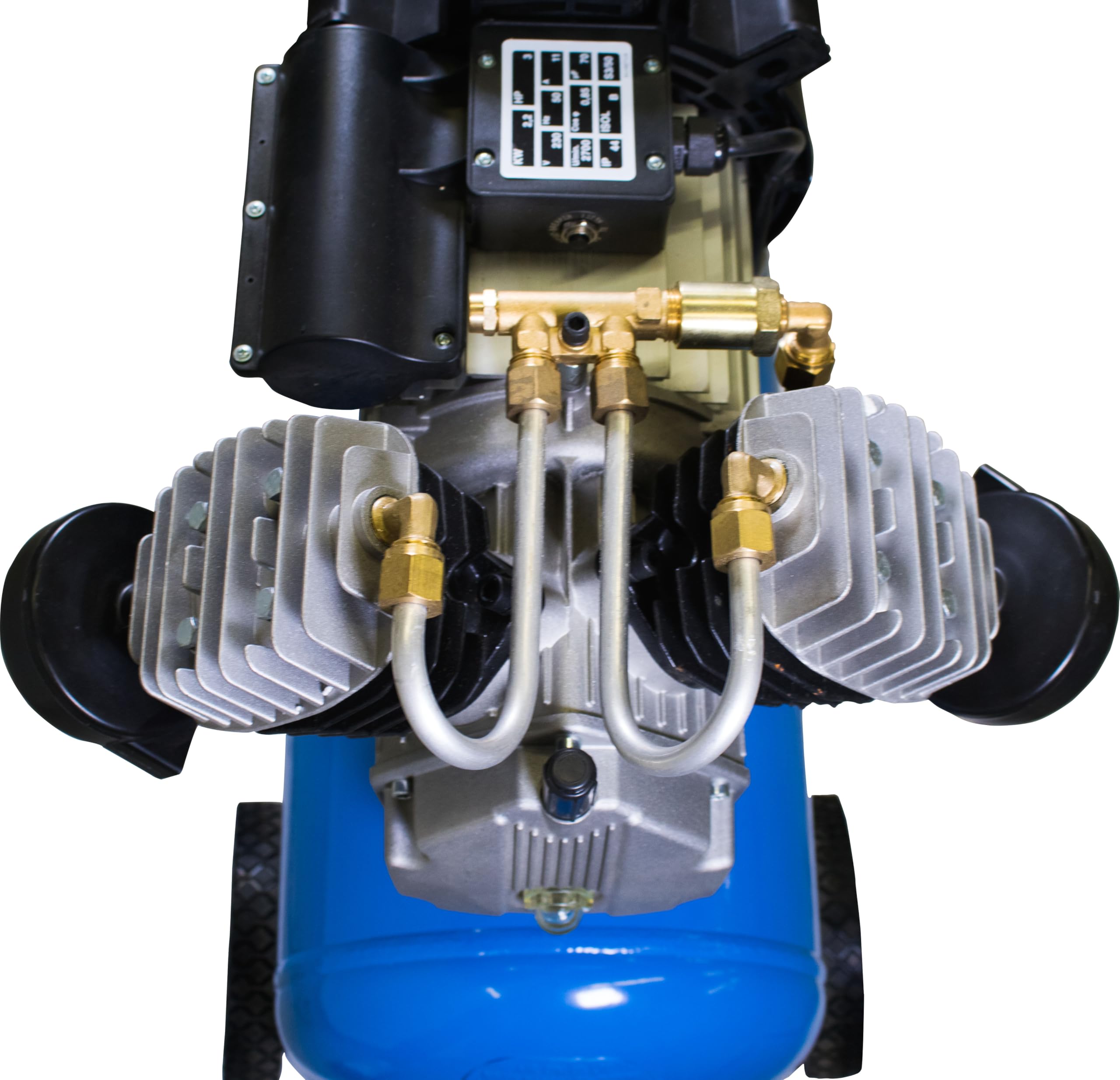 Güde 400/10/50 N Kompressor - 230 Volt, 50 Liter Kessel, 2,2 Kilowatt, max. Druck 10 bar, eff. Liefermenge bei 0 bar 303 l/min, 2-Zylinder-V-Aggregat ölgeschmiert, 2 Manometer, 2 Druckluftkupplungen