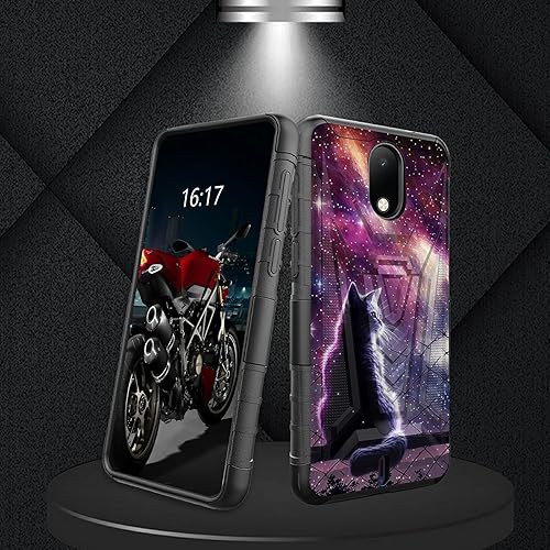 Miniatura 437 de AT&T Calypso 2 (U319AA) Funda con protector de pantalla de vidrio templado resistente con función atril integrado para debut de críquet, ciervo