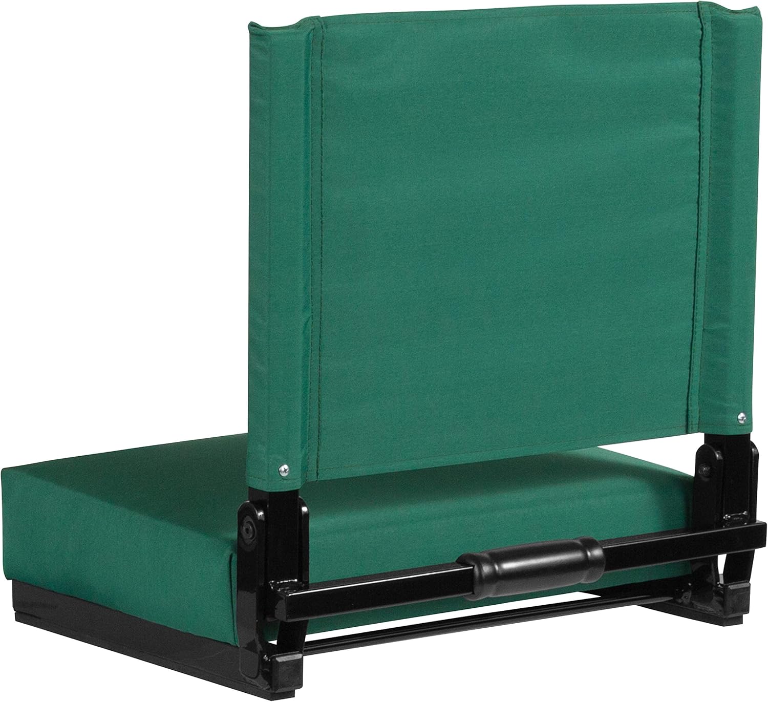 Flash Furniture Grandstand Portable Stadium Seats for Bleachers or Benches, Folding Padded Stadium Chairs with Handle, Pack of 2, 500 lb. Weight Capacity, Hunter Green