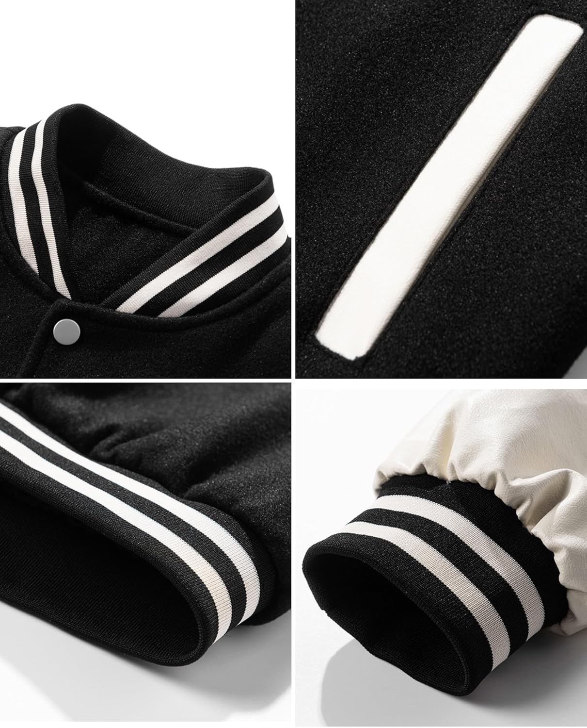 Vamtac Mens Varsity Jackets Vintage Baseball Letterman Jacket Button Down Letter Streetwear Color Block Bomber Y2k Tops - Image 2