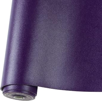 Smooth Solid Color Faux Leather Sheets Roll 12"X53" 30cmX135cm,Very Suitable for Making Crafts, Leather Earrings, Bows,Sewing Purple