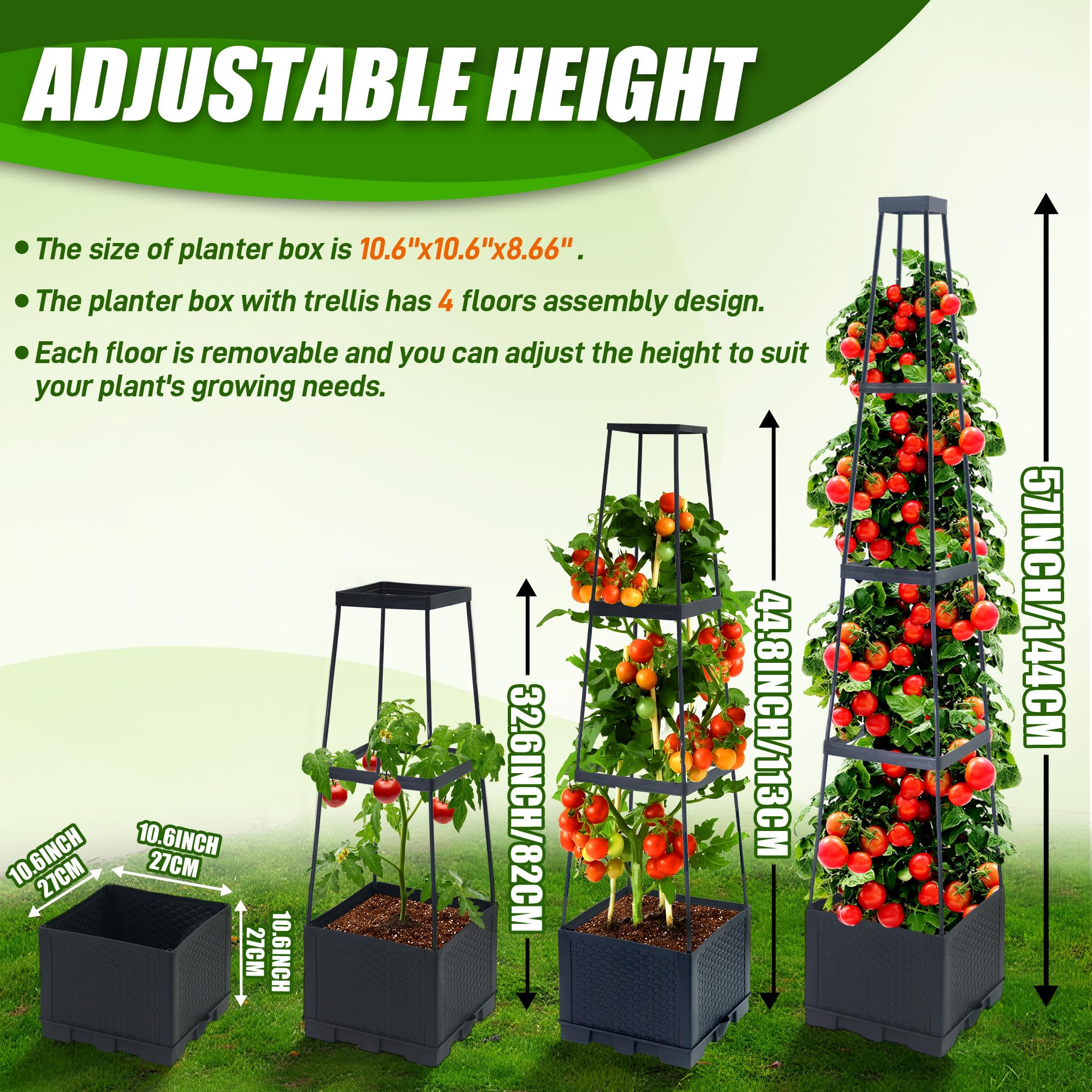 Snapklik.com : Biotolot 2 Packs Raised Garden Bed Tomato Planter Box