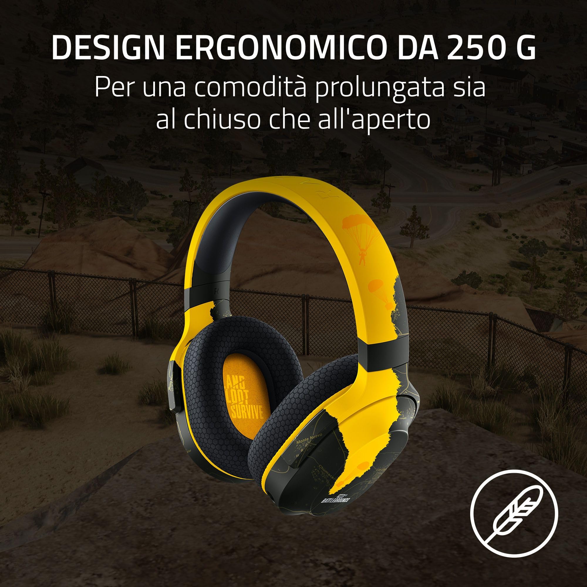 Razer Barracuda X (2022) - Cuffia Wireless Multipiattaperma per Giochi e Dispositivi Mobili (SmartSwitch Dual Wireless, 250 g di Design Ergonomico, Triperce 40 mm, Microfono Cardioide) PUBG Edition