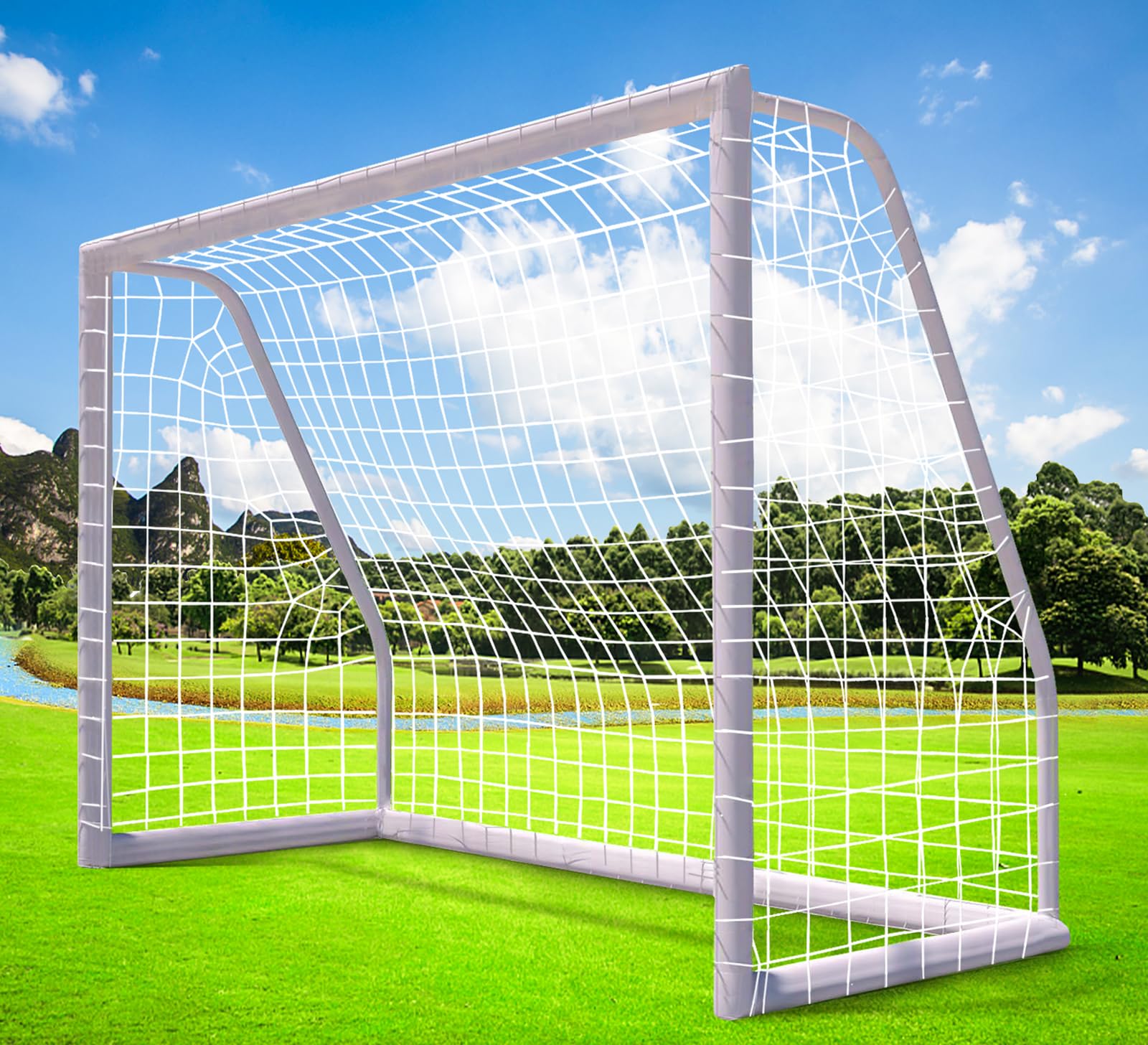 Questa Porta da Calcio, Resistente alle intemperie e Portatile, Porta da Calcio da Giardino, Porterias de Futbol Soccer Arcos de Futbol per Allenamento all'aperto, 8x6FT, 10x6.5FT, Rete da c