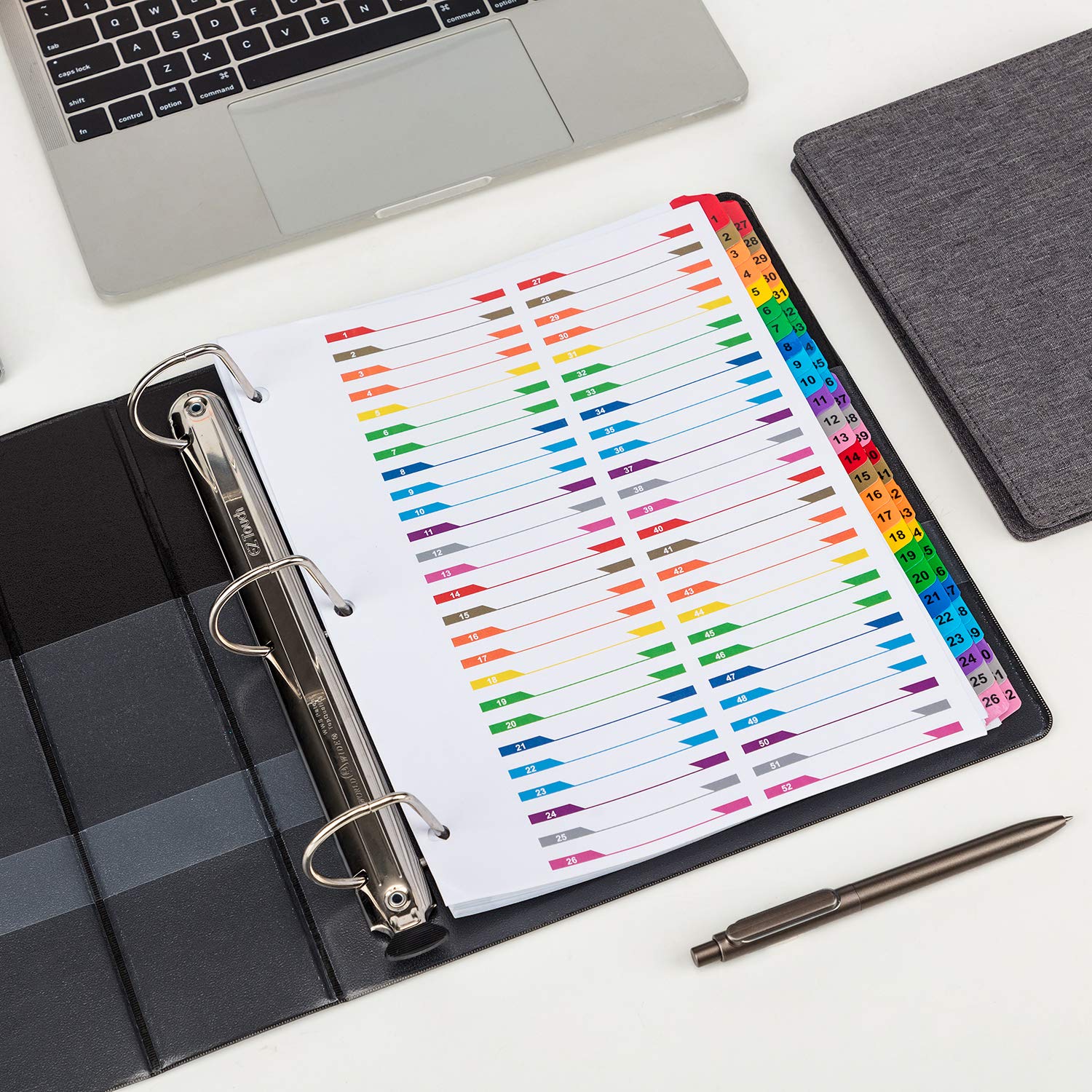 Amazon.co.jp: Amazonベーシック インデックス 52山 紙製 バインダー