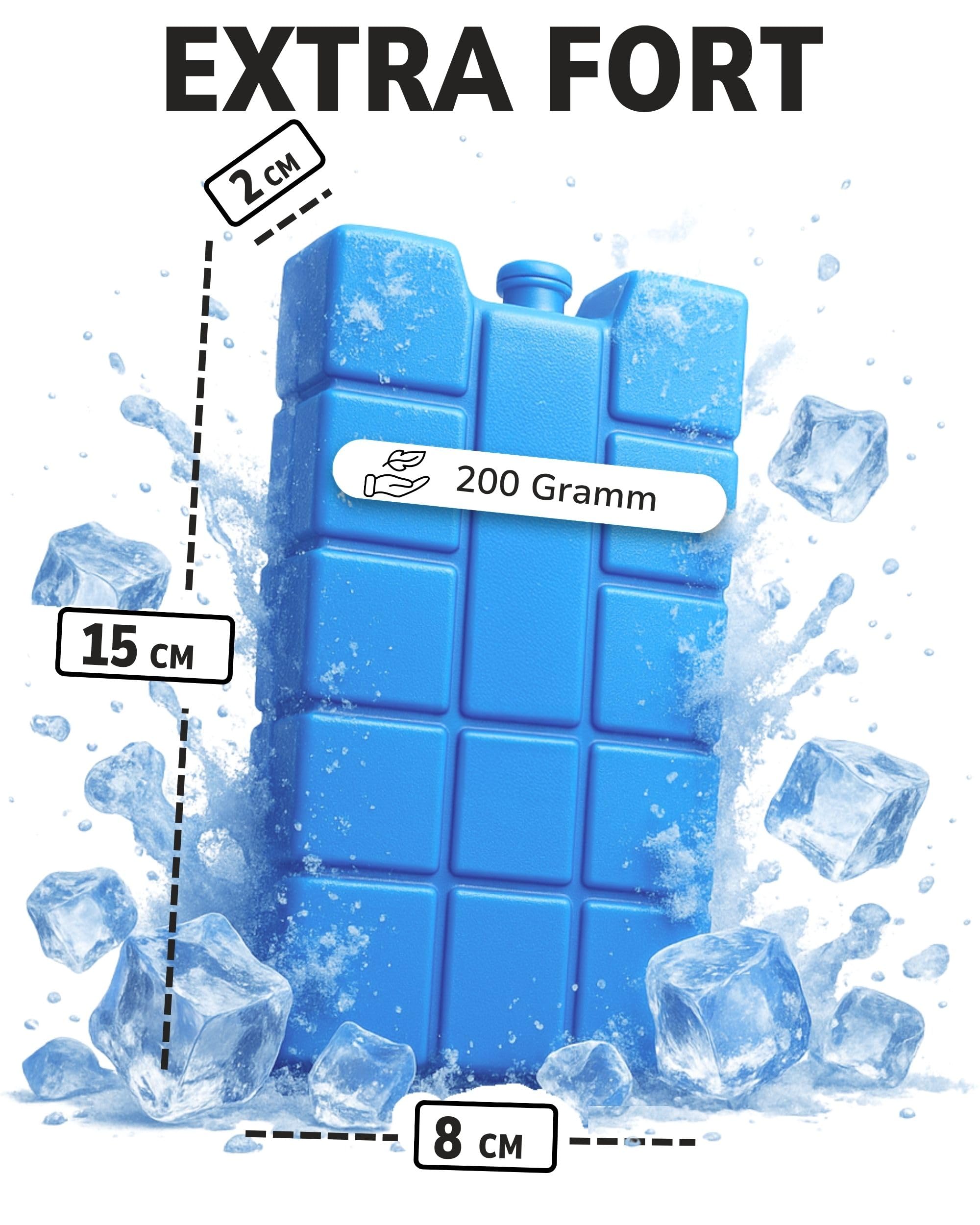 ToCi Lot de 2 à 16 blocs réfrigérants de 200 ml chacun - Éléments réfrigérants compacts pour sac isotherme et glacière - Réutilisables sans BPA - Jusqu'à 12 h de refroidissement - Qualité européenne