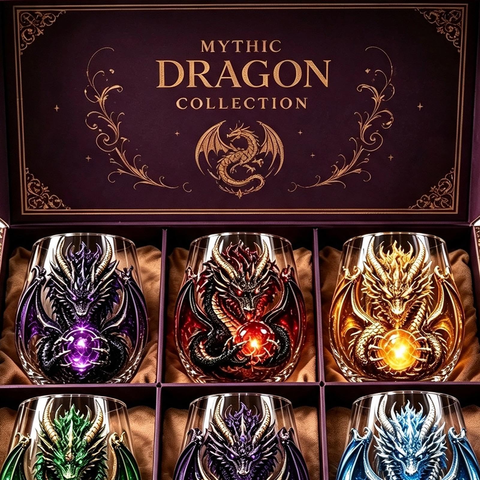 Verres à cocktail 3D Dragon sans pied Whisky vin eau tasses