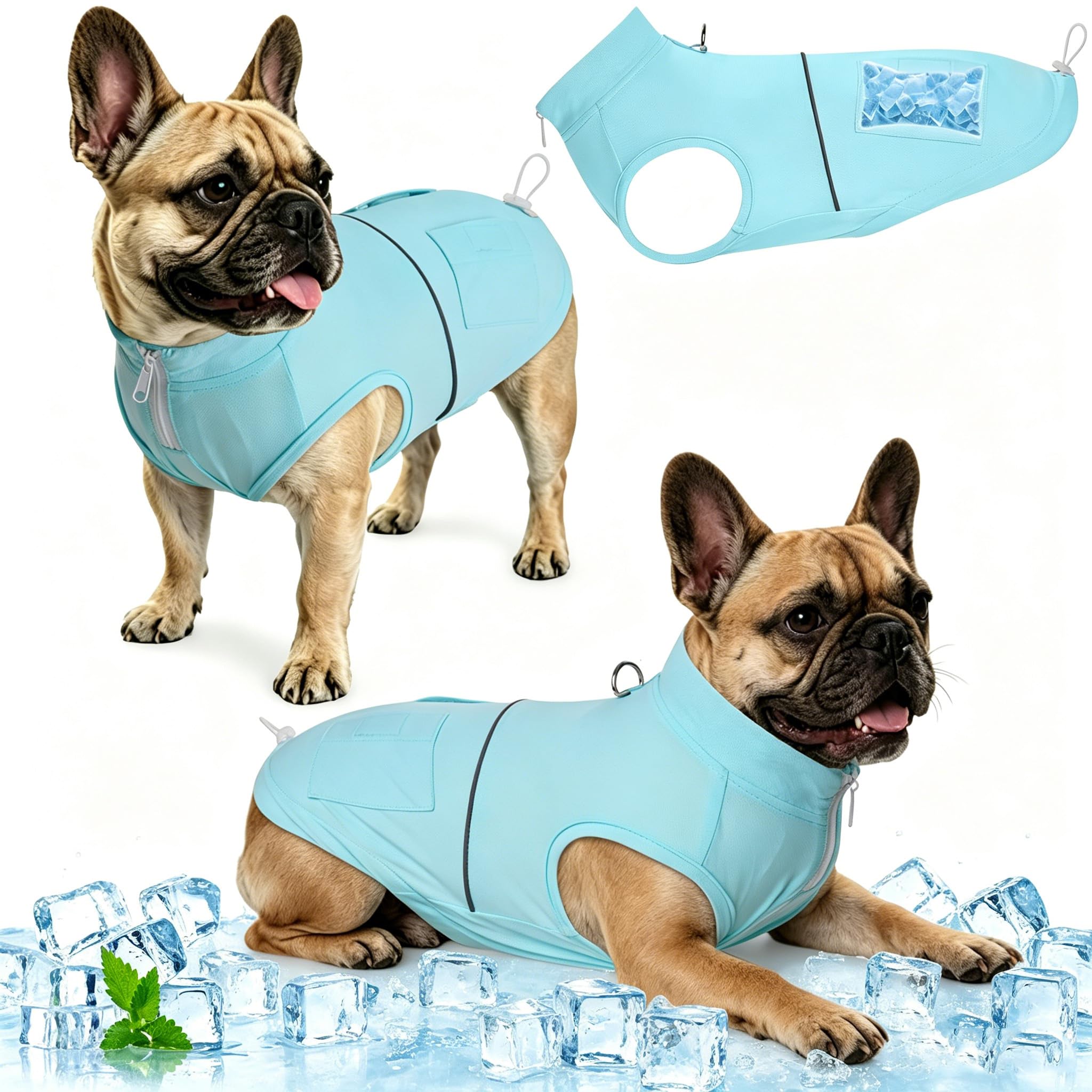 Foiueyga Dog Cooling Vest with 8 Ice Packs, Ice Cooling Jacket Coat for Dogs Hot Weather Outdoor — image 1