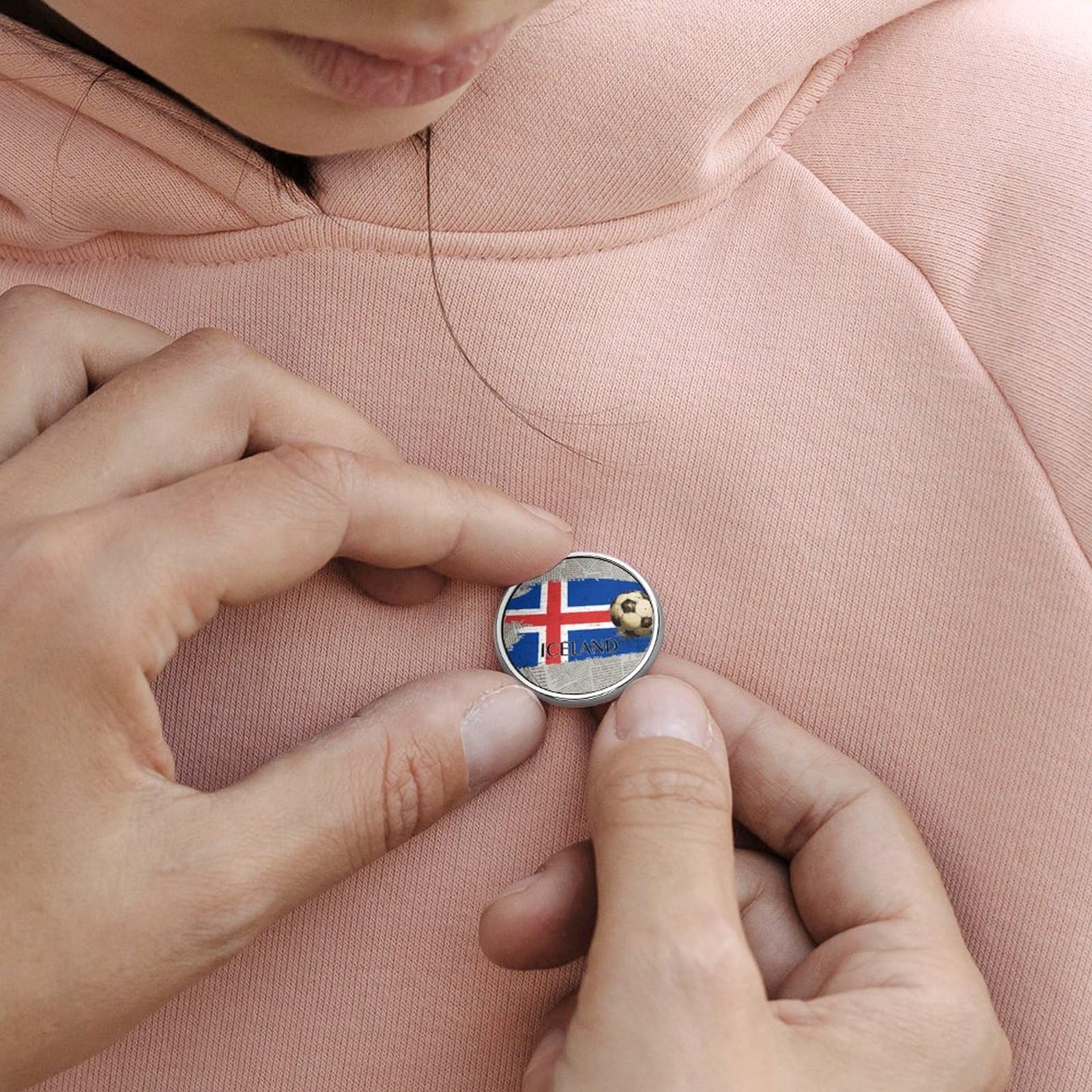 Emaille-Anstecknadeln, Motiv: Island-Flagge, Fußball-Anstecknadeln für Rucksäcke, Sport-Fans, Hutnadeln, Gedenk-Nationalflaggen, benutzerdefinierte Knöpfe, künstlerisches Mode-Accessoire