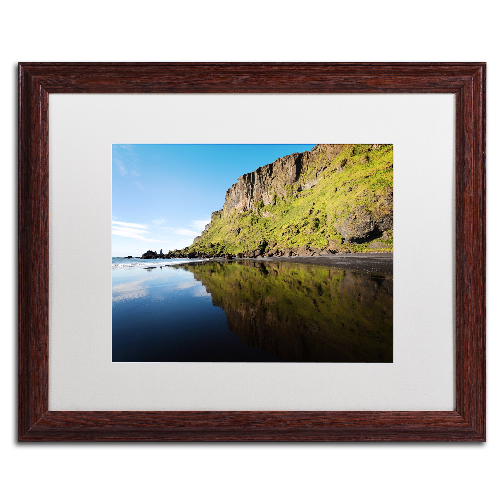 Vik Cliffs by Philippe Sainte-Laudy, White Matte, Wood Frame 16x20-Inch