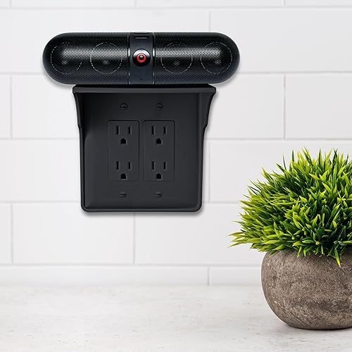 Miniatura 5 de Power Perch - Estante de doble pared con correa de almacenamiento de cable, estante de baño para cepillo de dientes eléctrico y artículos de