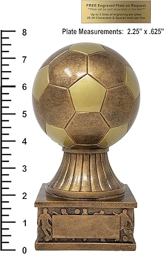 Miniatura 2 de Trofeo de pedestal de acción de fútbol - 7.5 pulgadas de alto | Trofeo de Fútbol | Premio de fútbol | Celebra equipos, jugadores más valiosos,