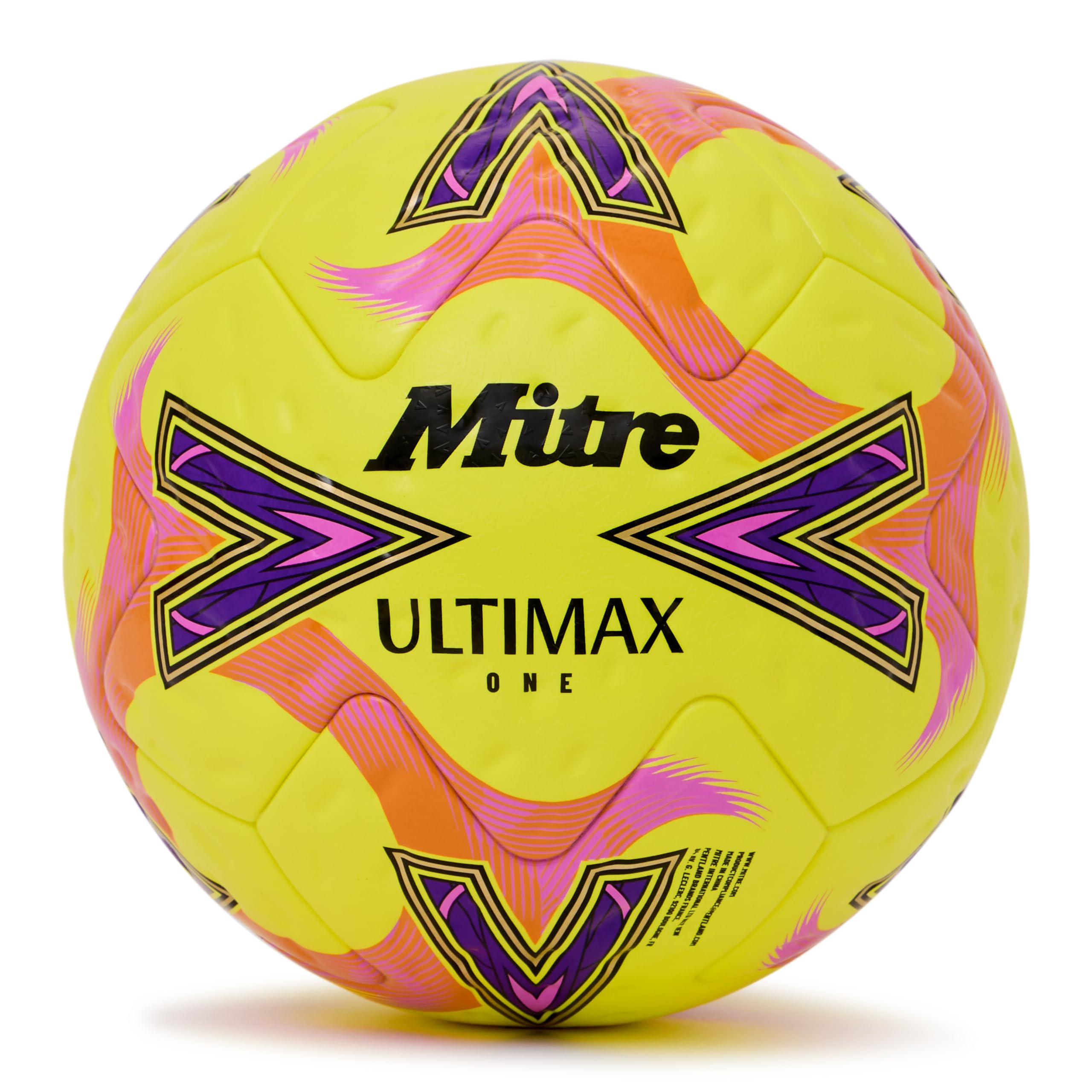Mitre Unisex Adult Ultimax One 26 Football, Yellow/Orange/Purple, 4