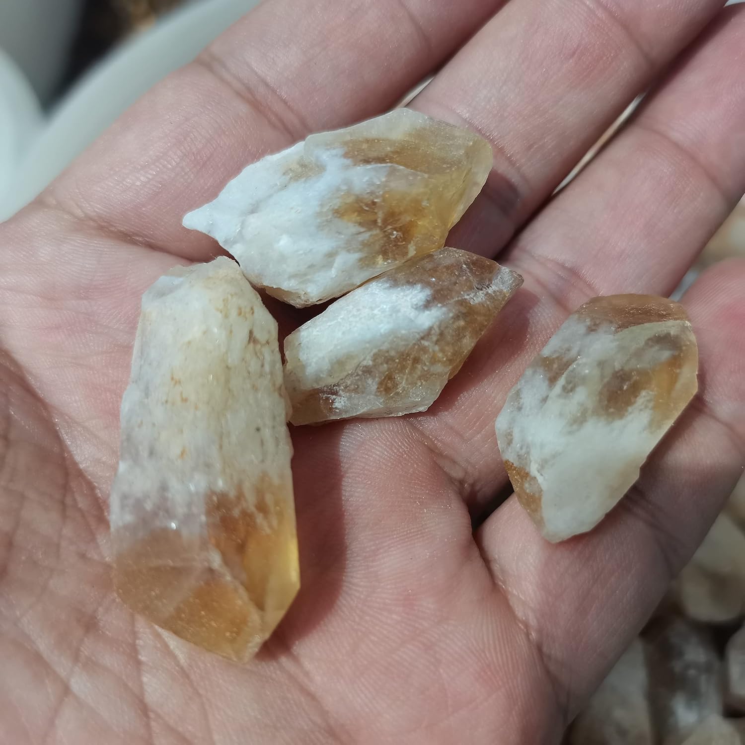 Crystal Natural Topaz Point Raw Crystal Rock Specimen Stone Ornament Home Decor DIY Gift Aquarium Stone (Size : 300g)