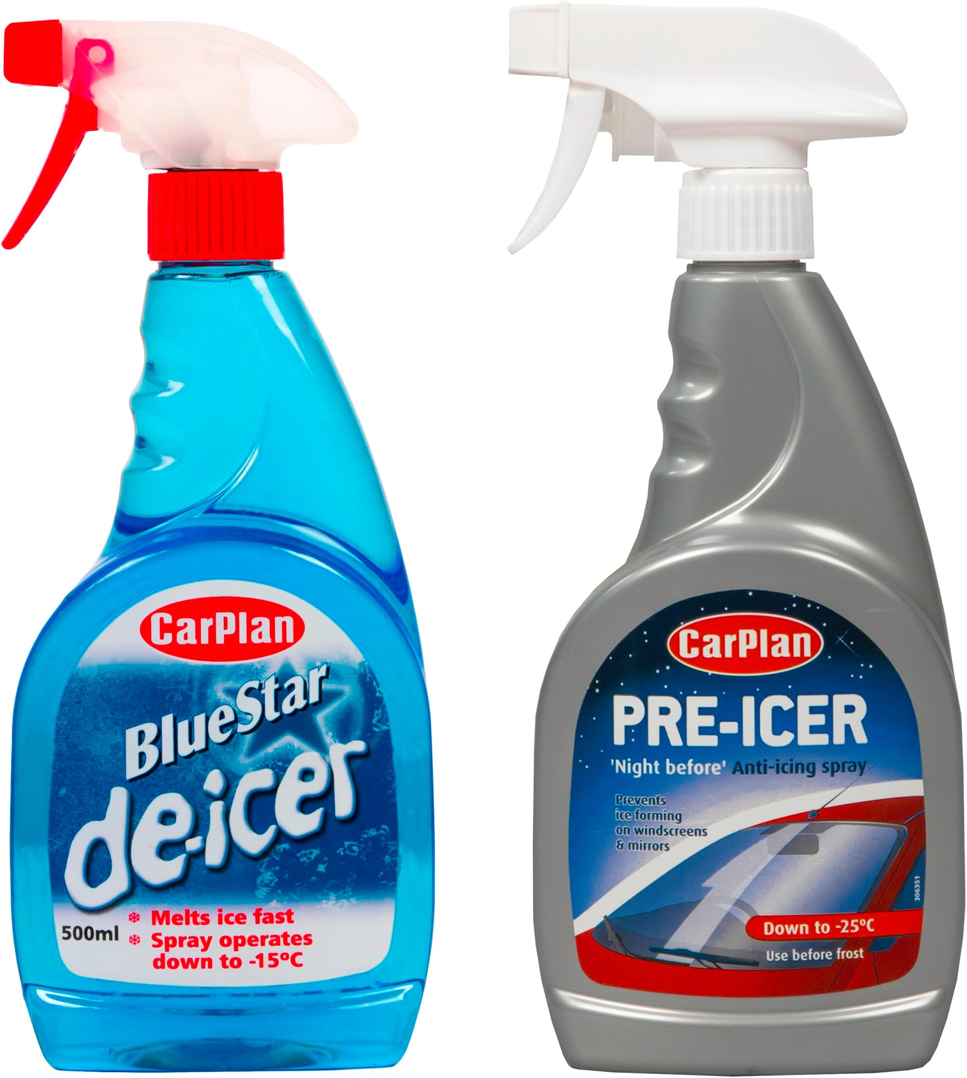 CarPlan TDI501 Blue Star Winter De Icer Trigger Spray 500ml x 2
