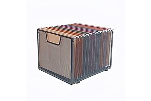 Black Metal Mesh File Organizer Wire File Basket for Letter Size