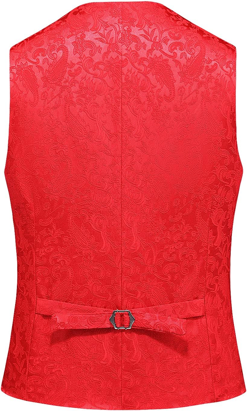 UNINUKOO Mens Suits Slim Fit 3 Piece Jacquard Suit 1 Button Shawl Collar Wedding Formal Tuxedo for Men - Image 3