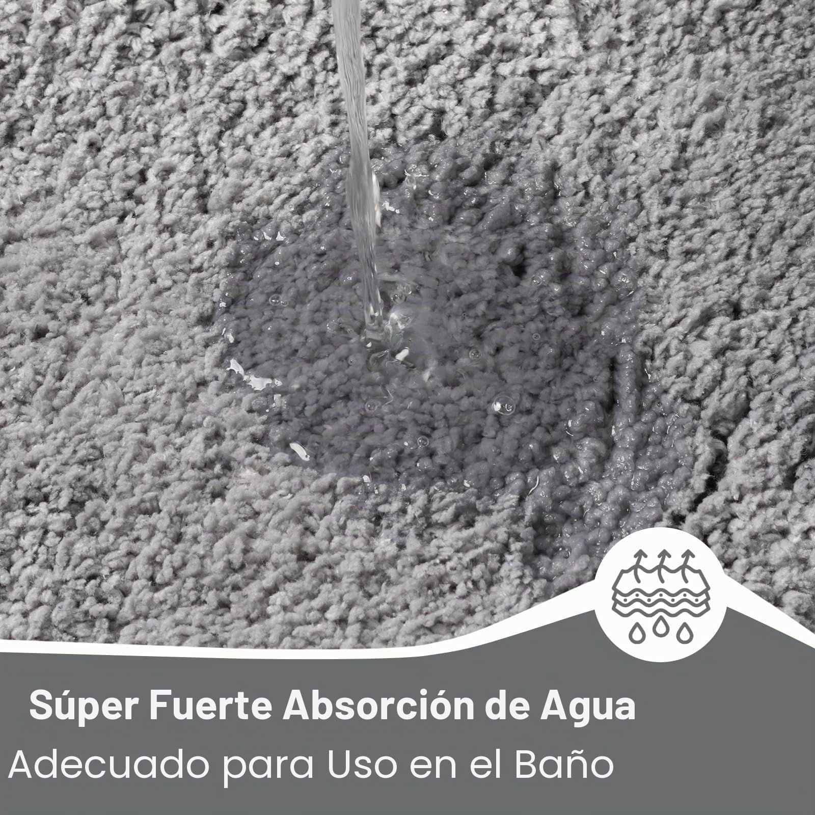 Famibay Alfombra Baño Juego De 3 Piezas Antideslizante Alfombrilla Baño Gris Lavable Absorbe Suave Microfibra Alfombra Baño Inodoro WC