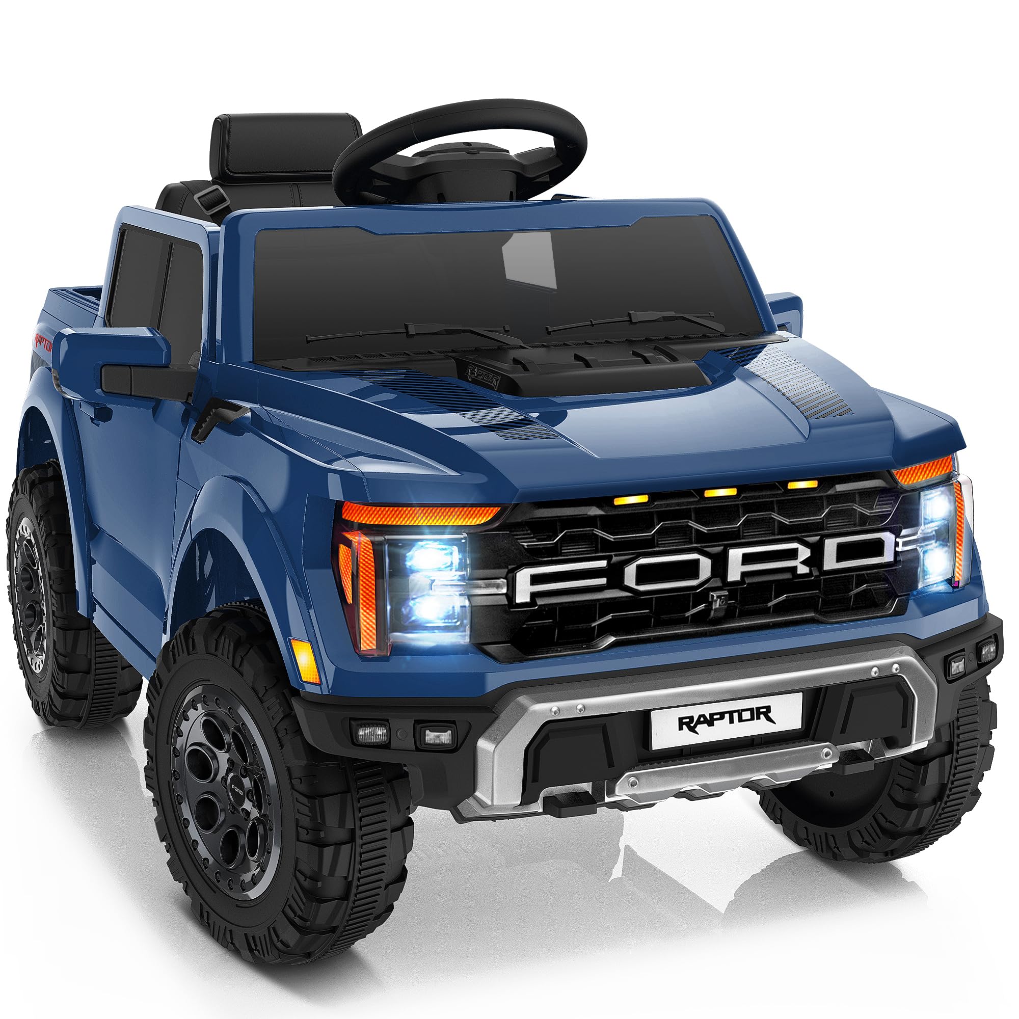 First Ride On 12V Electric Car for Kids, Licensed Ford F-150 Raptor Toddler Ride on Toys with Remote Control, Kids Ride on Truck with Smooth Start,