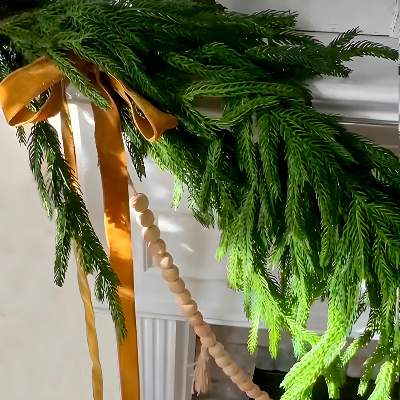 1,8 m kerstslinger met verlichting voor deur, voorverlichte kerstslinger, decoratie met 30 ledlampen en dennenappels voor trappen, kerstboom, open haarden, deuren, tuin