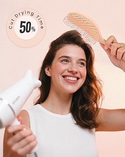 Miniatura 7 de AIMIKE Cepillo para desenredar, cepillo desenredante ventilado para cabello mojado y seco con cerdas suaves, cepillo para desenredar sin dolor,