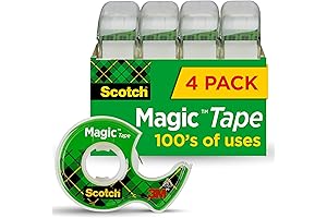 Scotch Magic Tape™ for School and Home, 4 Rolls with Dispensers