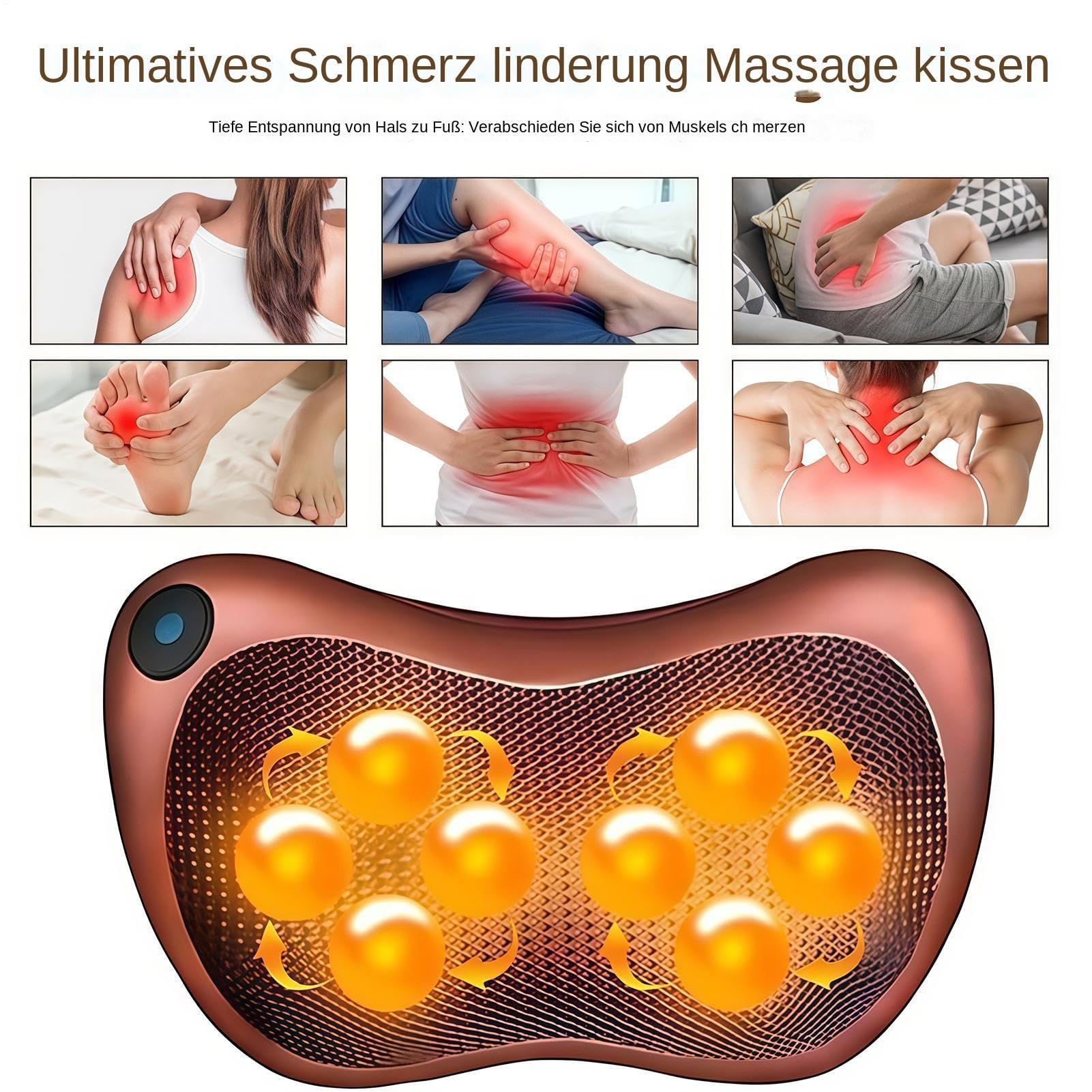 Nacken- und Rückenmassagegerät Vibrations-Massagegerät tragbar mit