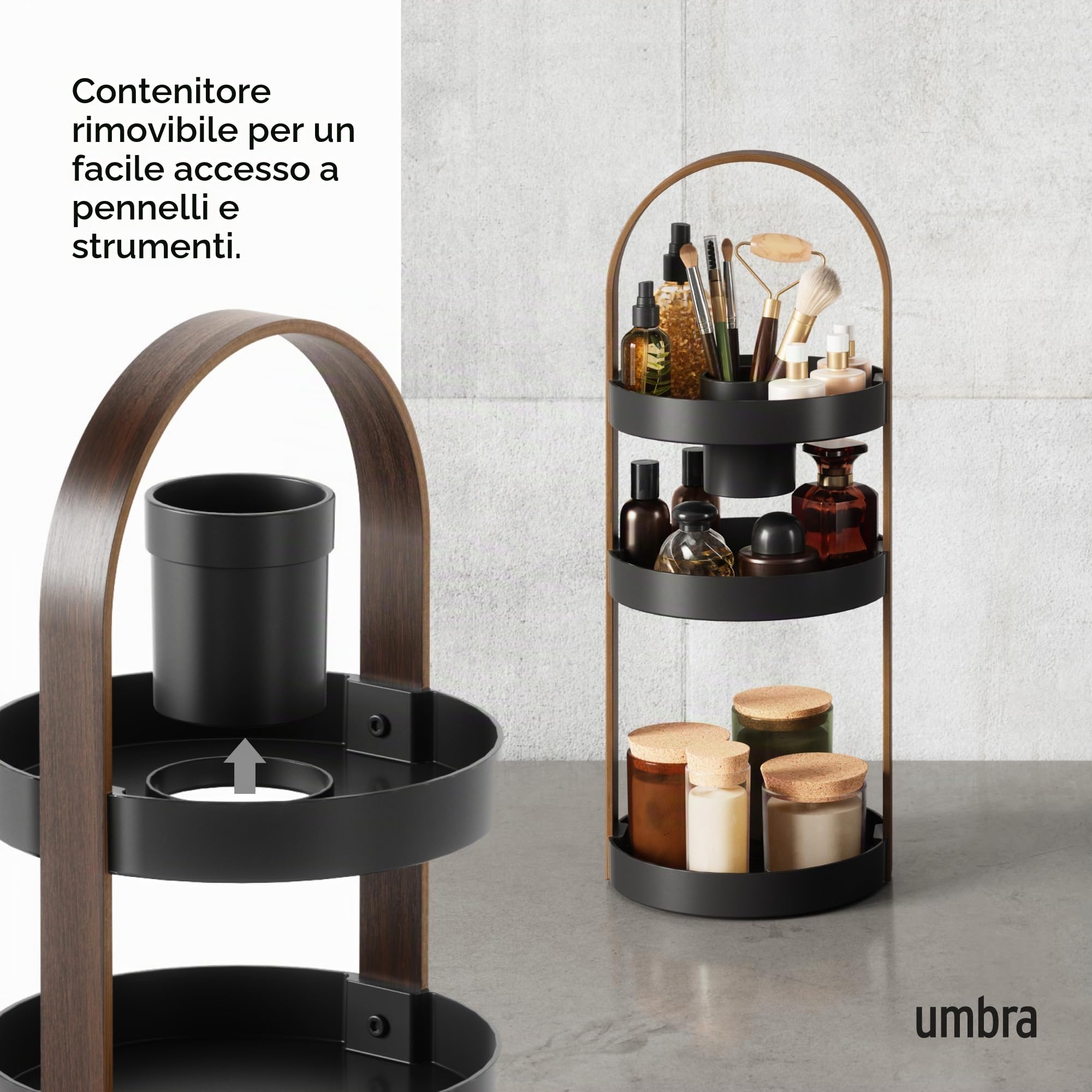 Umbra Bellwood Organizer, Nero/Noce, One Size