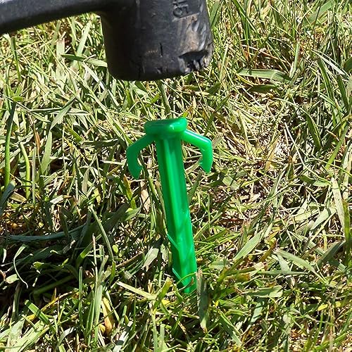 Miniatura 2 de Estacas biodegradables de 4 pulgadas de grado contratista, grapas de césped para asegurar tela de malezas, tela de paisaje, red y manta, 100 unidades