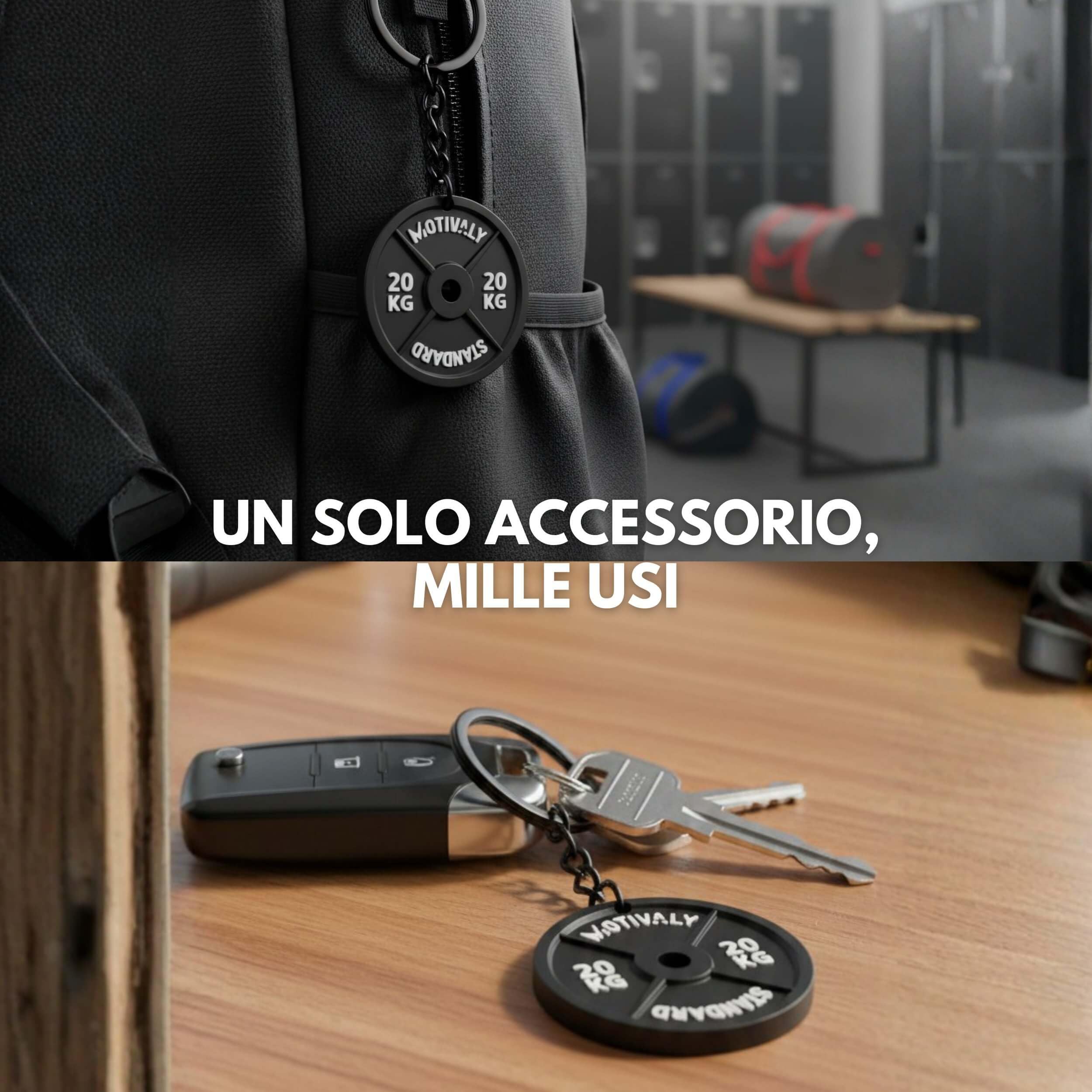 Portachiavi Disco Palestra 20kg Old School, Gadget Motivazionale Bodybuilding e Fitness, Idea Regalo Sportivi, Personal Trainer, Crossfit