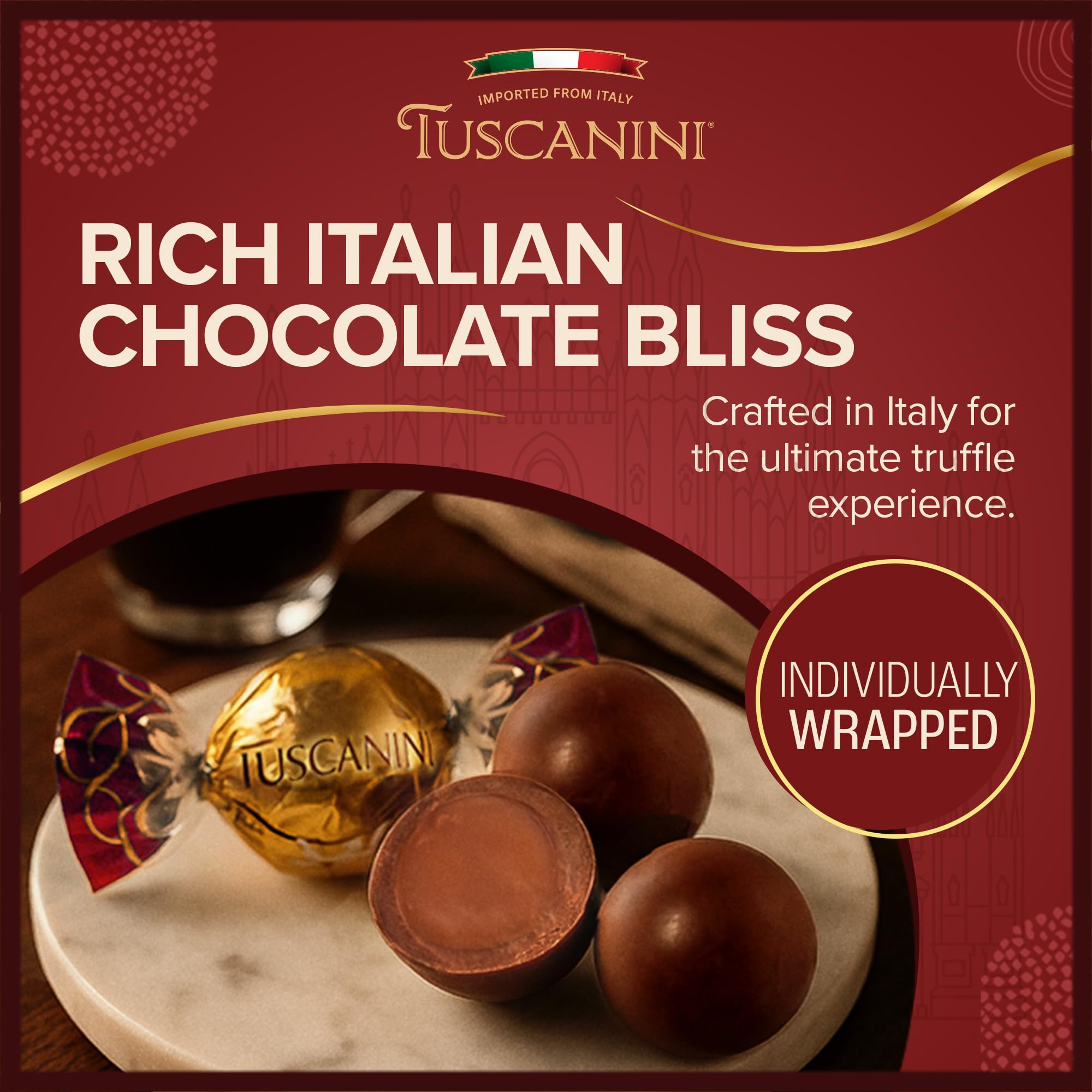Tuscanini Fine Italian Dark Chocolate Truffles, Roma, 5.4oz (2 Pack) | Gourmet Italian | Dairy Free | Premium Gift | Perfect for Holidays & Celebrations